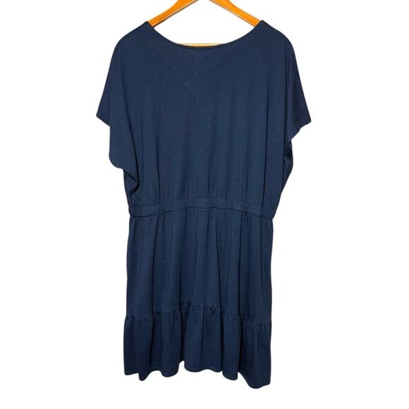 Time & Tru Womens XXXL (22) Navy Blue Sleeveless Elastic Waist Dress Pockets - Picture 4 of 11